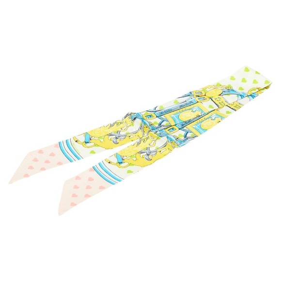 Hermes Hermès Twilly Brides de Gala Love Heart Scarf, Multicolor Silk, Women's - Picture 1 of 4